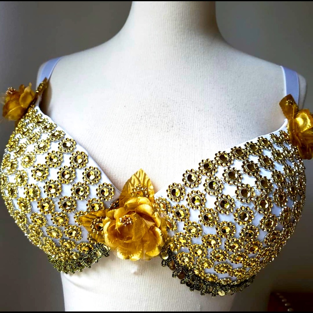 Gold and white Festival bra 38D - Picture 3 of 4